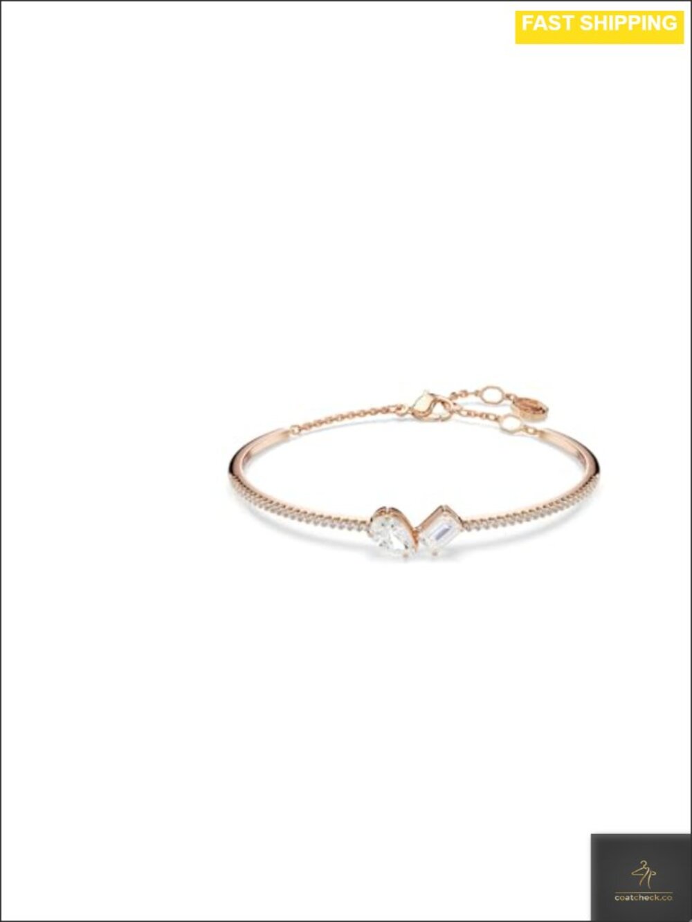 Rose Gold-Tone Bangle with Pear & Octagon Crystal Accents